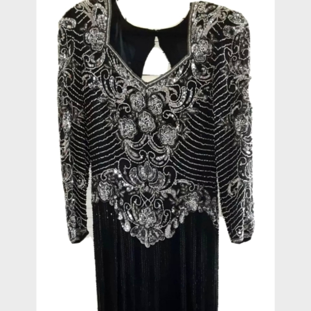 VINTAGE FORMAL SEQUIN DRESS.